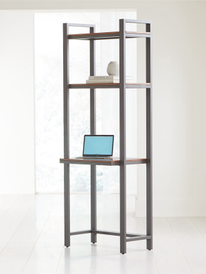 Pilsen Graphite Modular Desk With Walnut Shelves