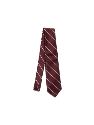Freemans Necktie- Burgundy Stripe