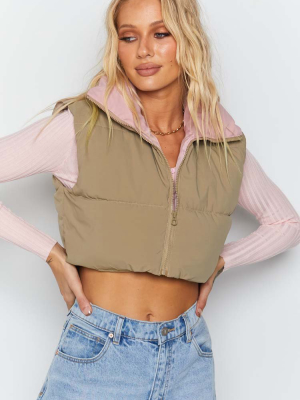 Glacier Puffer Vest Tan