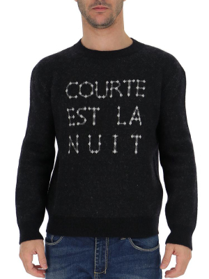 Saint Laurent Slogan Knitted Sweatshirt