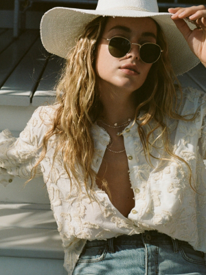 The Whitney Embroidered Trapeze Buttondown