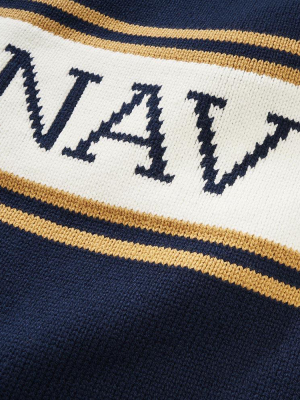 Navy Varsity Stripe Sweater