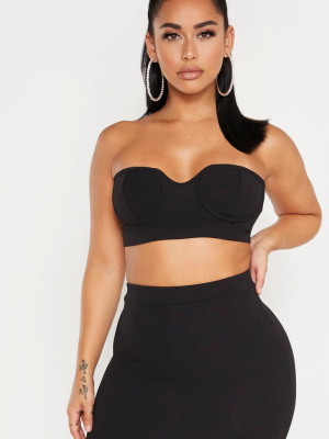 Shape Black Cup Detail Crop Top