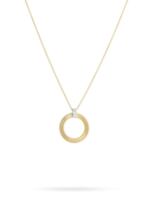 Marco Bicego® Masai Collection 18k Yellow Gold And Diamond Single Circle Short Necklace