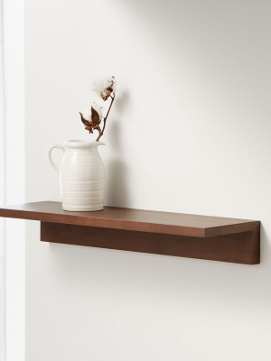 Carren 24" Floating Walnut Ledge Shelf