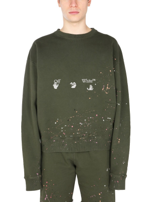 Off-white Paint Splatter Crewneck Sweatshirt