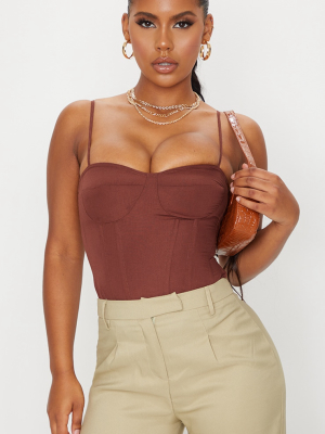 Chocolate Structured Corset Top