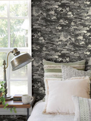 Homestead Wallpaper In Greyscale From The Magnolia Home Collection By Joanna Gaines
