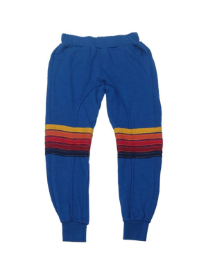 Kid's Moto Stripe Sweatpants - Caribbean // Red Stripes