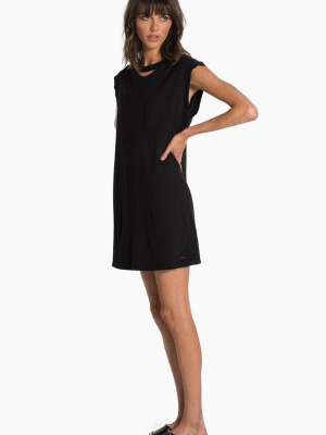 Shot High Neck Mini Dress - Black Cat