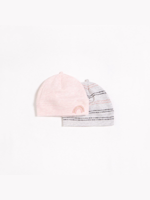 Pink Stripe Beanies – 2 Pack