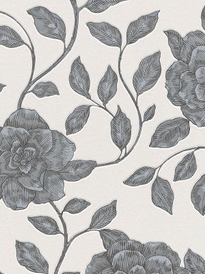 Roses Floral Wallpaper In Ivory And Metallic Design By Bd Wall