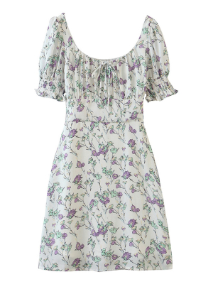 'maddie' Floral Front Tied Mini Dress