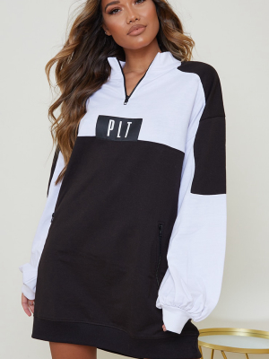 Prettylittlething Monochrome Double Zip Sweater...