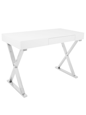 Luster Contemporary Desk White - Lumisource