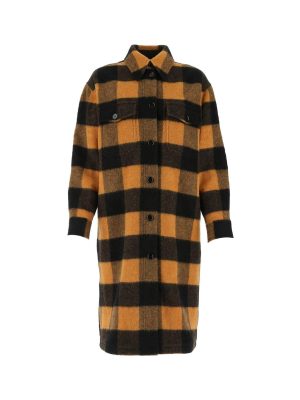 Mm6 Maison Margiela Dropped Shoulder Tartan Coat