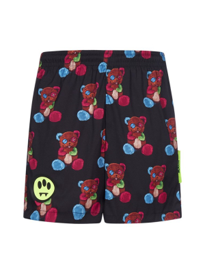 Barrow Teddy Bear-printed High Waisted Shorts