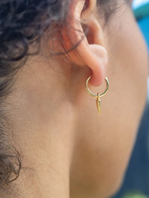 Kris Nations Spike Huggie Hoop Earrings In Gold