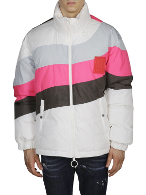 Off-white Anorak Colour Block Striped Puffer Jacket