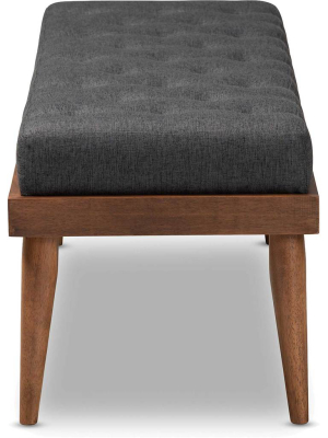 Seattle Fabric Upholstered Bench Charcoal/walnut