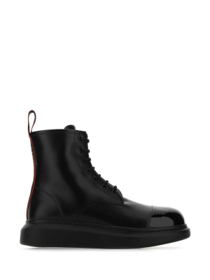 Alexander Mcqueen Logo Band Combat Boots