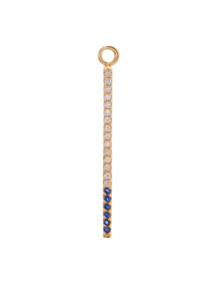 Short Pavé Bar Charm With Blue Sapphire