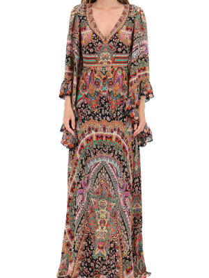 Etro V-neck Maxi Dress