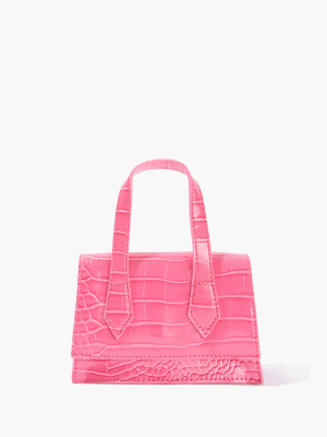 Faux Croc Crossbody Bag