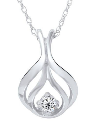 Pompeii3 Vs Solitaire Diamond Pendant 10k White Gold