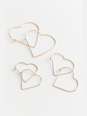 Heart Hoop Earring Set