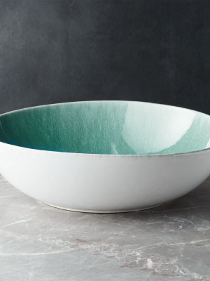 Caspian Aqua Reactive Glaze Serving Bowl