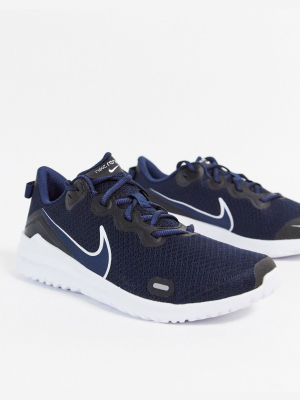 Nike Running Renew Ride Sneakers In Navy