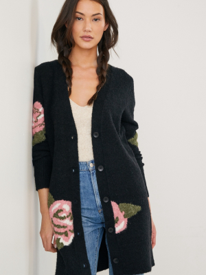 Rosette Floral Cardigan