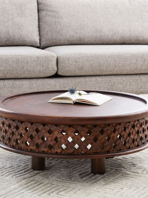 Carved Wood Coffee Table