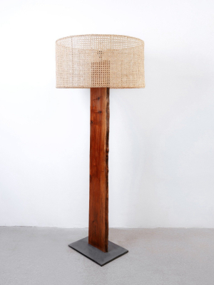 Preshant Wood Slab Floor Lamp