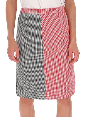 Burberry Houndstooth Two-tone Skirt