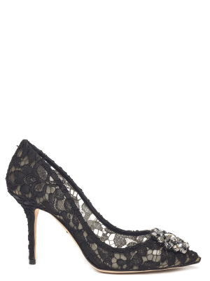 Dolce & Gabbana Taormina Lace Embellished Pumps