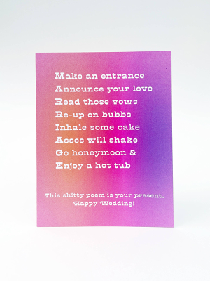 Shitty Wedding Poem Card