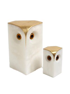 Global Views Alabaster Owls