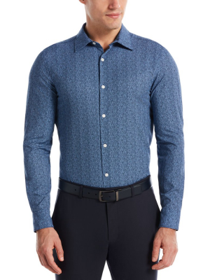 Total Stretch Micro Leaf Print Shirt