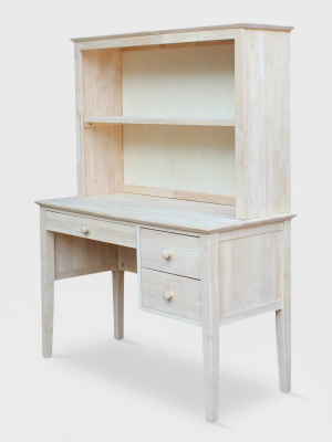 Brooklyn Desk With Hutch Unfinished - International Concepts