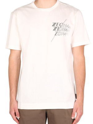 Z Zegna Logo Printed Crewneck T-shirt