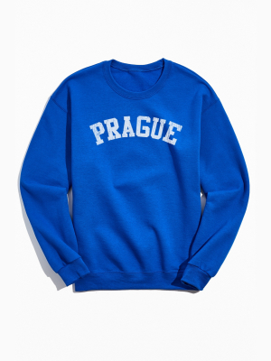 Prague Collegiate Text Crew Neck Sweatshirt