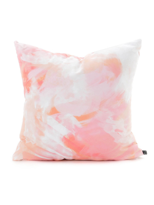 Pink/abstract Chelsea Victoria Flamingo Watercolor Throw Pillow - (20"x20") - Deny Designs