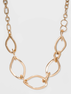 Mixed Link Statement Necklace - A New Day™ Gold