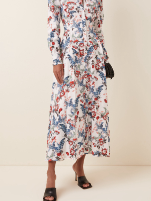 Josianne Printed Linen Midi Dress