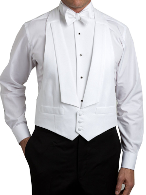 Vt8110110 | White Pique Formal Vest