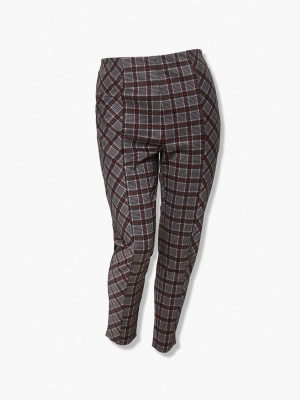 Plus Size Plaid Ankle Pants