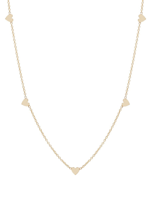 14k Itty Bitty 5 Hearts Necklace