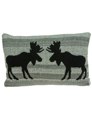 Heather Gray Moose Lodge Printed Pillow Cover